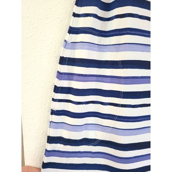 Tommy Bahama XL Striped Dress Pockets Stretchy Beachy Resort Swim Cover Nautical - Picture 4 of 8